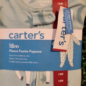 Carter's Light Blue Fleece Footie Pajama